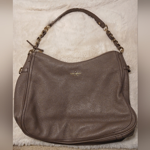 kate spade Handbags - Kate Spade Taupe Leather Shoulder Bag